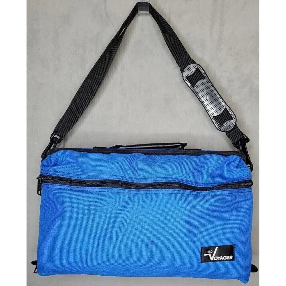 VTG LEBO Cassette Holder Padded Removeable Shell/Strap Blue Zip Pocket Holds 30